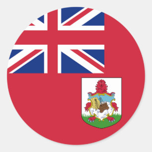 Pegatina Redonda Bandera de las Bermudas