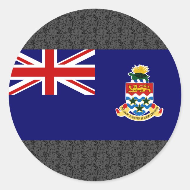 Pegatina Redonda Bandera de las Islas Caimán (Anverso)