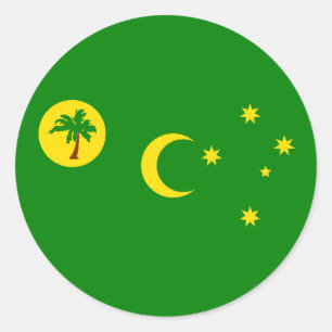 Pegatina Redonda Bandera de las Islas Cocos (Keeling)