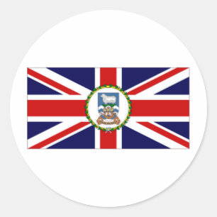 Pegatina Redonda Bandera de las Islas Falkland