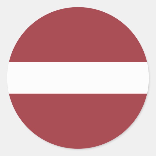 Pegatina Redonda Bandera de Letonia (letón) (Anverso)
