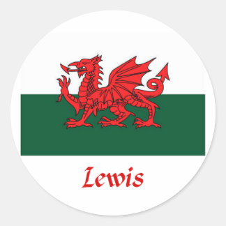 Pegatina Redonda Bandera de Lewis Welsh