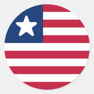 Pegatina Redonda Bandera de Liberia