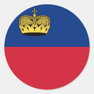 Pegatina Redonda Bandera de Liechtenstein