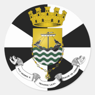 Pegatina Redonda Bandera de Lisboa, Portugal