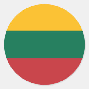 Pegatina Redonda Bandera de Lituania