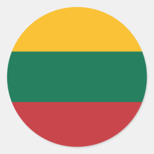 Pegatina Redonda Bandera de Lituania