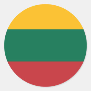 Pegatina Redonda Bandera de Lituania