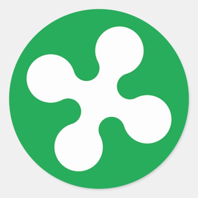 Pegatina Redonda Bandera de Lombardía (Italia) (Anverso)