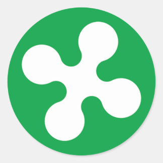 Pegatina Redonda Bandera de Lombardía (Italia)