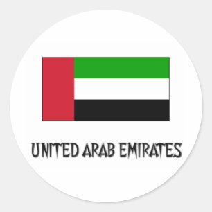 Pegatina Redonda Bandera de los Emiratos Árabes Unidos