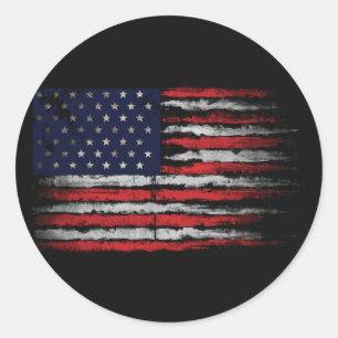 Pegatina Redonda Bandera de los Estados Unidos