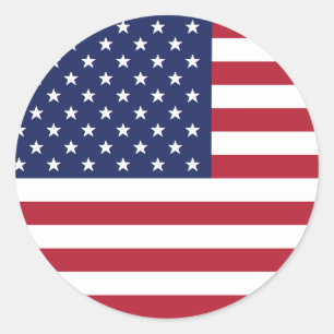 Pegatina Redonda Bandera de los Estados Unidos