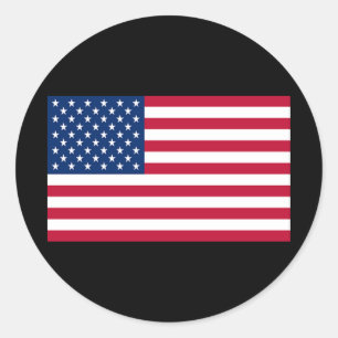 Pegatina Redonda Bandera de los Estados Unidos de América