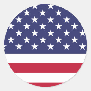 Pegatina Redonda Bandera de los Estados Unidos de América