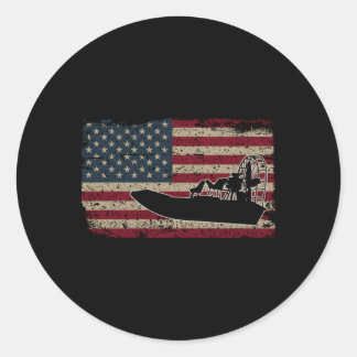 Pegatina Redonda Bandera de los Estados Unidos de América I Capitán