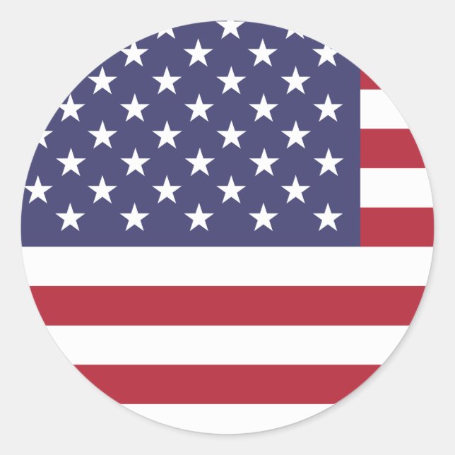 Pegatina Redonda Bandera de los Estados Unidos (Estados Unidos) (Anverso)
