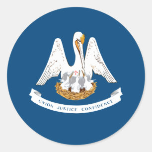 Pegatina Redonda Bandera de Luisiana, Bandera de Luisiana