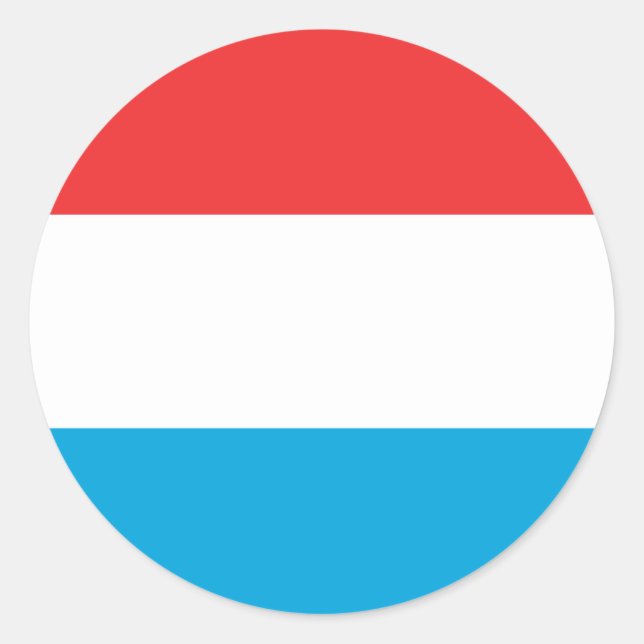 Pegatina Redonda Bandera de Luxemburgo (Anverso)