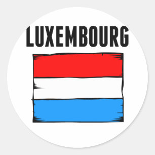 Pegatina Redonda Bandera de Luxemburgo