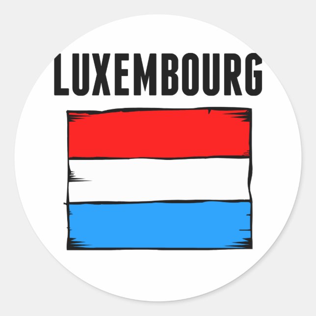 Pegatina Redonda Bandera de Luxemburgo (Anverso)