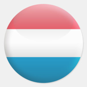Pegatina Redonda Bandera de Luxemburgo