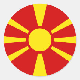 Pegatina Redonda Bandera de Macedonia