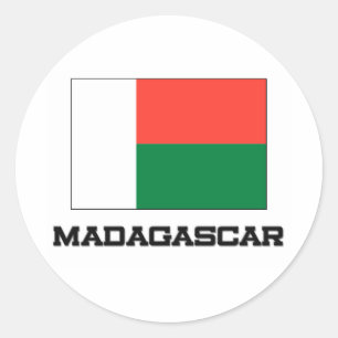 Pegatina Redonda Bandera de Madagascar