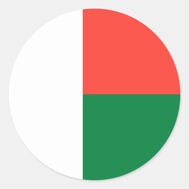 Pegatina Redonda Bandera de Madagascar (Anverso)