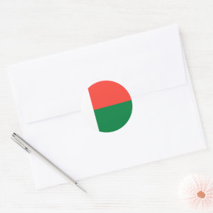Pegatina Redonda Bandera de Madagascar