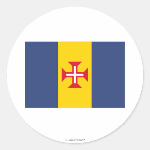 Pegatina Redonda Bandera de Madeira