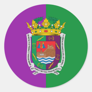 Pegatina Redonda Bandera de Málaga