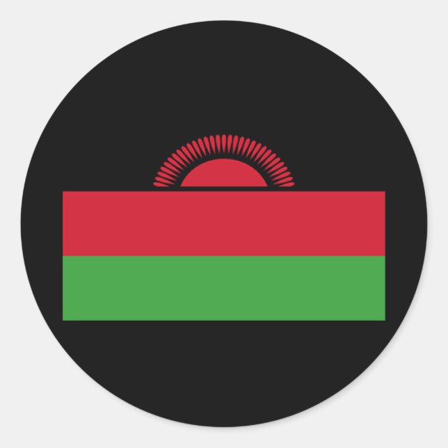 Pegatina Redonda Bandera de Malawi (Anverso)