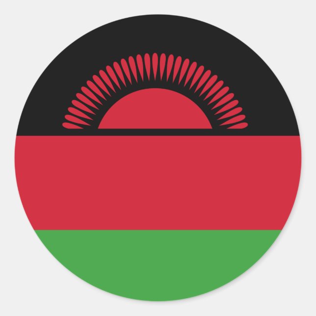 Pegatina Redonda Bandera de Malawi (Anverso)