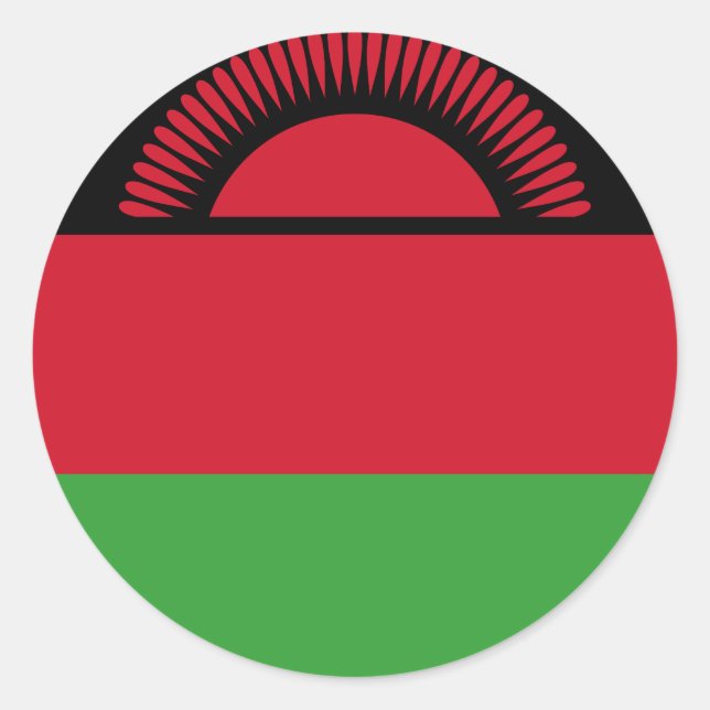Pegatina Redonda Bandera de Malawi (Anverso)