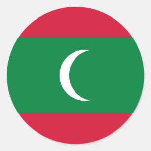 Pegatina Redonda Bandera de Maldivas