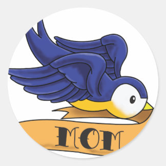 Pegatina Redonda Bandera de Mamá Tragar