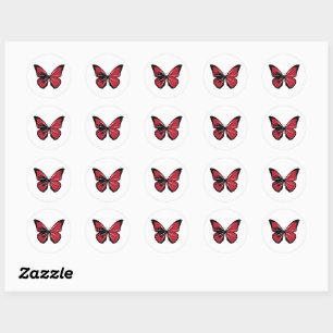 Pegatina Redonda Bandera de Mariposa de Albania