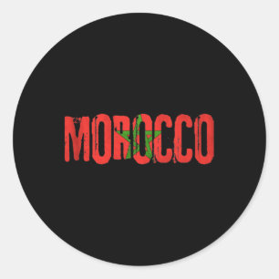 Pegatina Redonda Bandera de Marruecos Jersey de fútbol de Marruecos