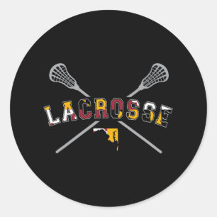 Pegatina Redonda Bandera de Maryland Lacrosse Boys Hoodie Mens Coll
