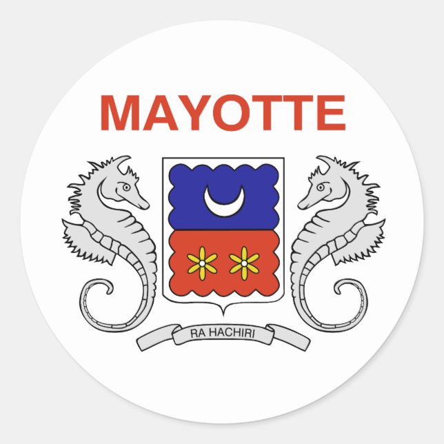Pegatina Redonda Bandera de Mayotte (Anverso)