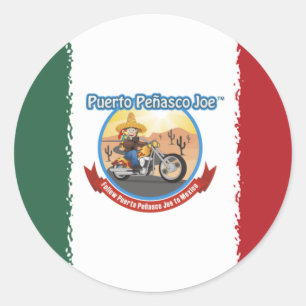 Pegatina Redonda Bandera de Mexcian
