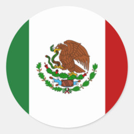 Pegatina Redonda Bandera de México