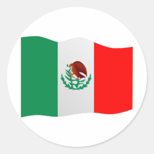 Pegatina Redonda Bandera de México