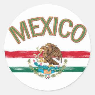 Pegatina Redonda Bandera de México