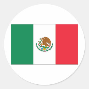 Pegatina Redonda Bandera de México