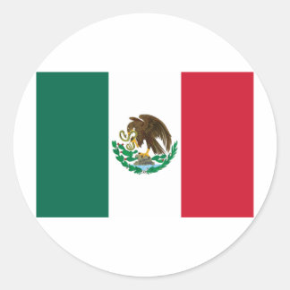 Pegatina Redonda Bandera de México