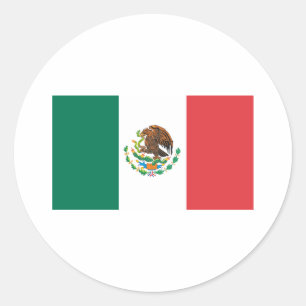 Pegatina Redonda Bandera de México
