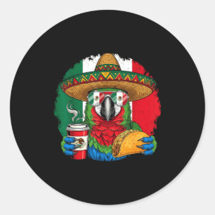 Pegatina Redonda bandera de México orgullo mexicano raíces mexicana