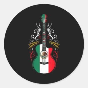 Pegatina Redonda bandera de México orgullo mexicano raíces mexicana